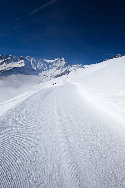 在榆树滑雪场滑雪斜坡 — 图库照片