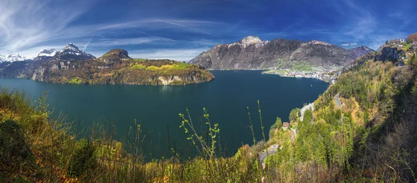 Piękna panorama Jeziora Czterech Kantonów — Zdjęcie stockowe