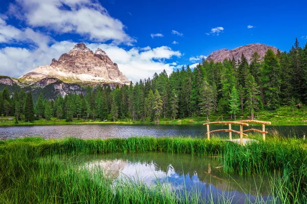 Lago Antorno ve Tre Cime — Stok fotoğraf