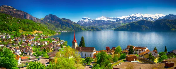 Panoramabild av byn Wegis — Stockfoto