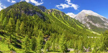 Albula pass with Rhaetian Rilway clipart