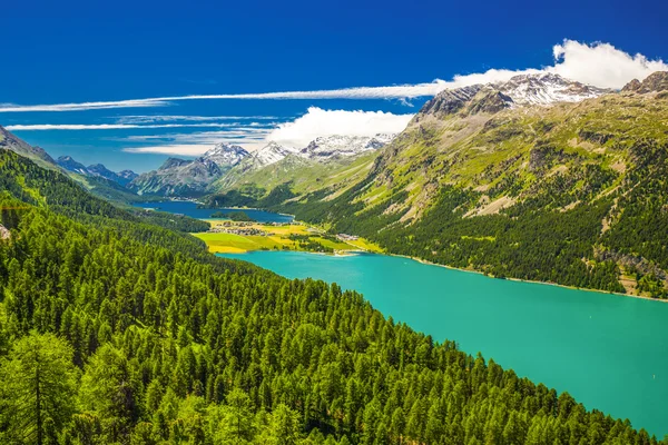 View of Engadin valley near Sankt Moritz — Stock Photo, Image