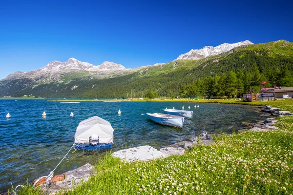 Schweizisk seglarskola på Solvaplanersee Lake — Stockfoto