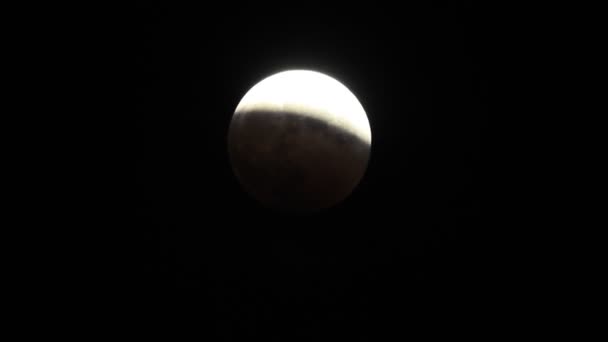Eclipse lunar y Urano en Japón en octubre de 2014 — Vídeo de stock