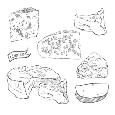 Elle çizilmiş peynir toplama