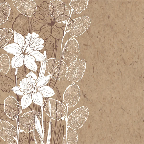 Spring flowers on kraft paper Royalty Free Stock Illustrations