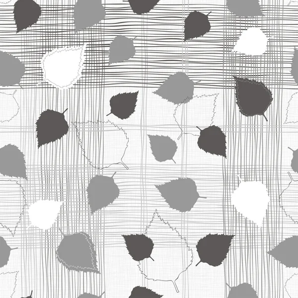 白桦树的叶子无缝模式 — 图库矢量图片
