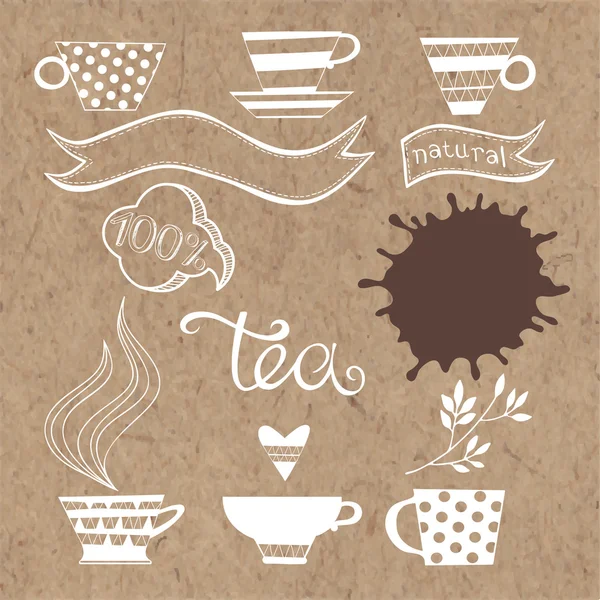 Tea plant icons set. — Stock Vector