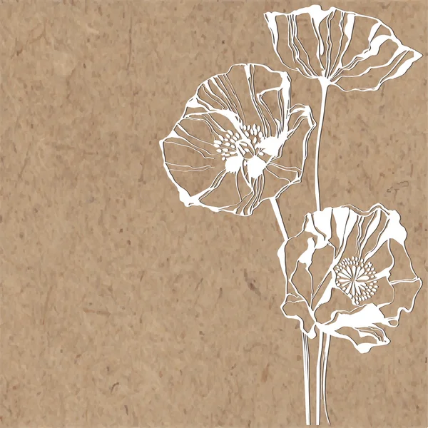 Fond floral avec des coquelicots — Image vectorielle