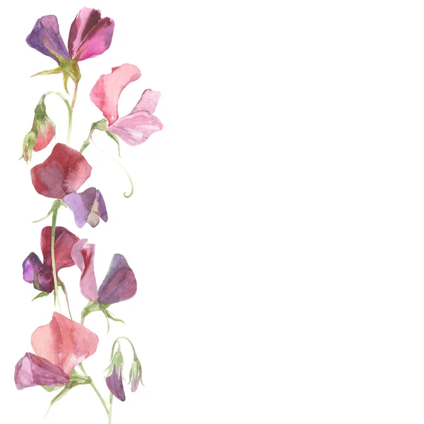 Fundo com flores aquarela — Vetor de Stock