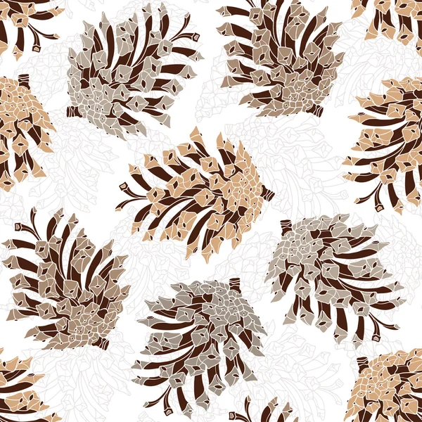Seamless pattern with pine cones — Stock Vector