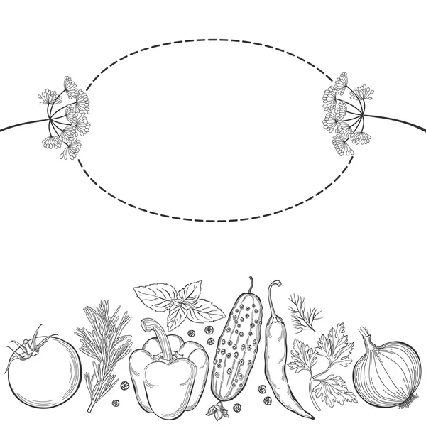 Légumes, épices et herbes . — Image vectorielle