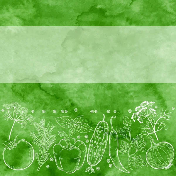 Légumes, épices et herbes . — Image vectorielle