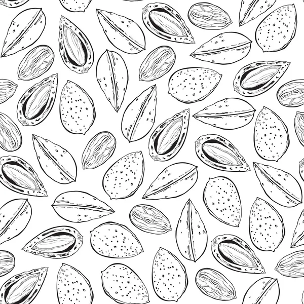 Almond. Seamless  pattern. — Stock Vector