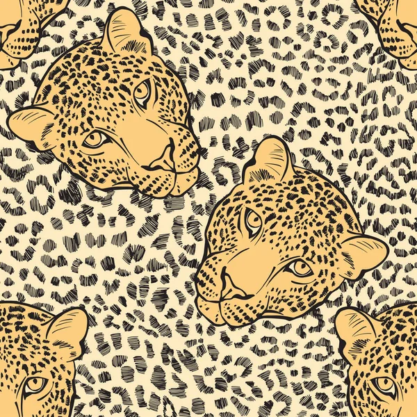 Diseño Patrón Leopardo Fondo Ilustración Vectorial Monocromo Textura Patrón Leopardo — Vector de stock