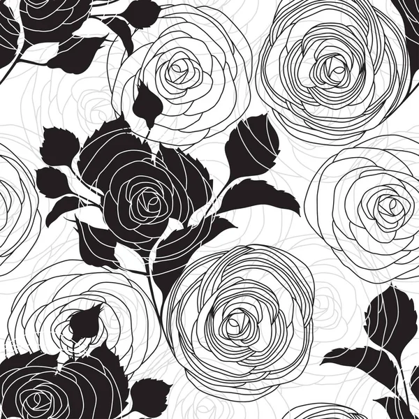 Розовые Цветы Белом Цветочный Бесконечный Фон Весенний Векторный Рисунок — стоковый вектор