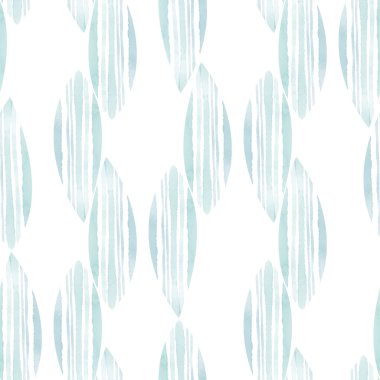 Beyaz üzerine mavi suluboya yapraklar. Sonsuz bir geçmişi var. El çizimi.