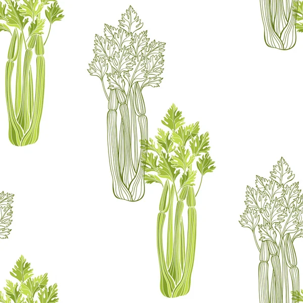 Fondo Arte Alimenticio Con Apio Verde Vector — Vector de stock