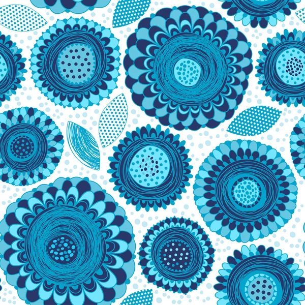 抽象的蓝色花朵图案 — 图库矢量图片