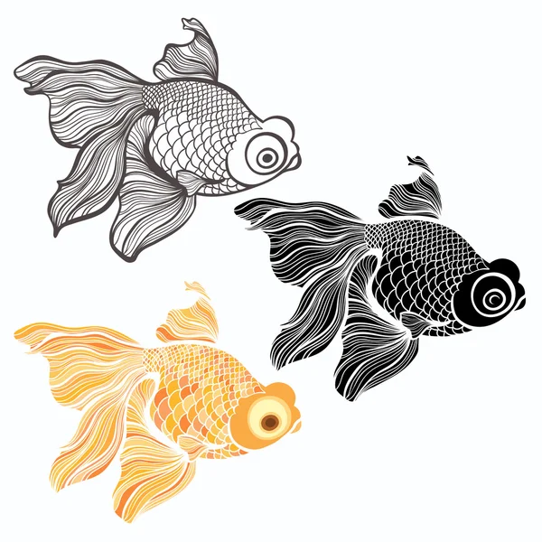 Goldfisch-Illustration — Stockvektor