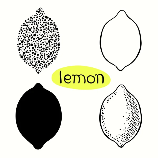 Hand getrokken citroenen — Stockvector