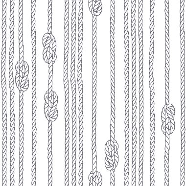 Seamless pattern with marine rope clipart