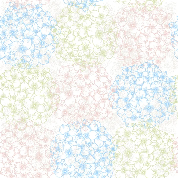 Motif floral avec hortensias . — Image vectorielle