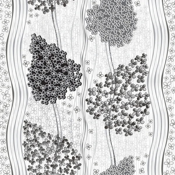 Monokrom seamless mönster med lila flowers4 — Stock vektor