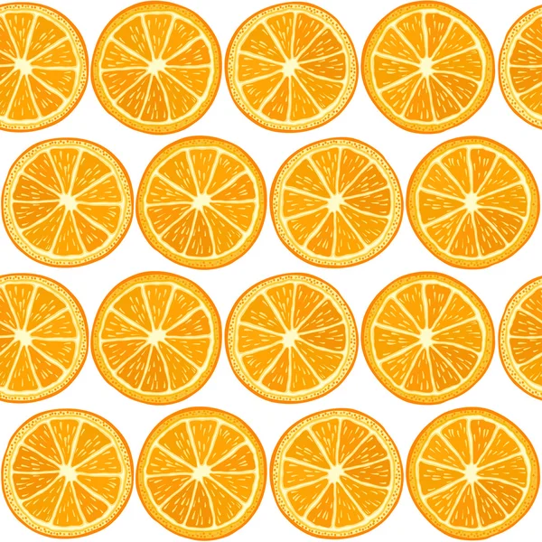 Seamless background with orange slices — Stock Vector