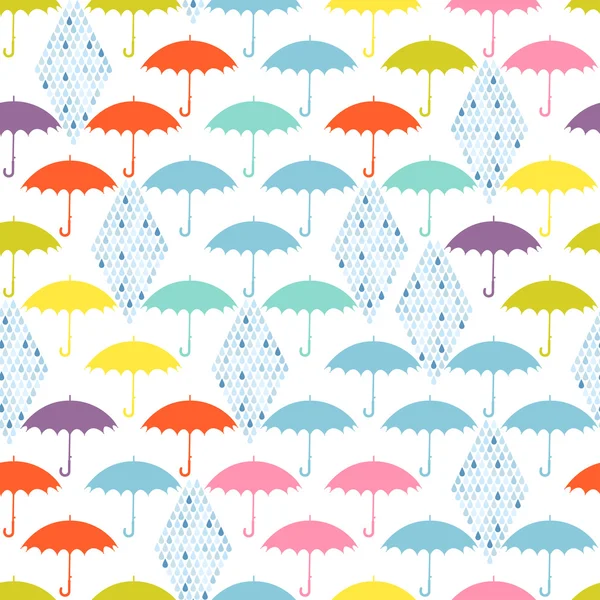 Pattern with colored umbrellas — Stock Vector