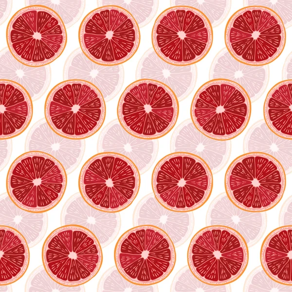 Fondo sin costuras con rodajas de pomelo — Archivo Imágenes Vectoriales