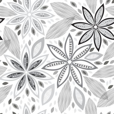 soyut çiçekli desen