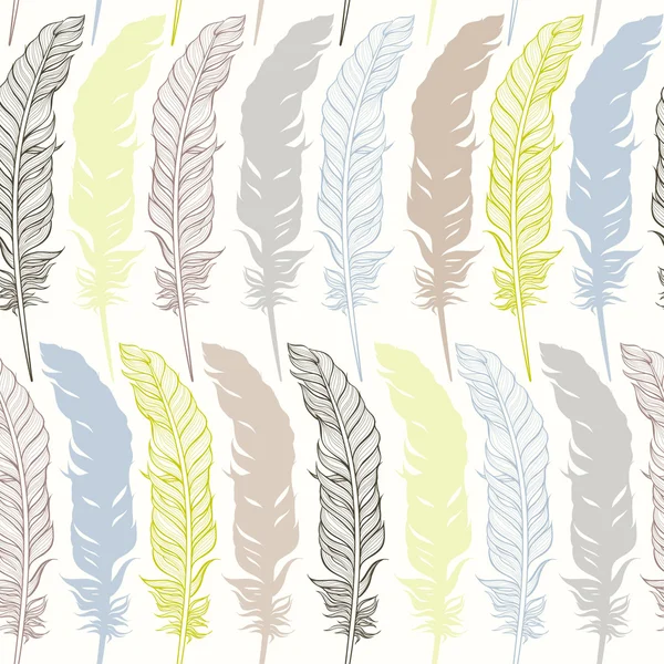 Seamless pattern with feathers — Stock Vector