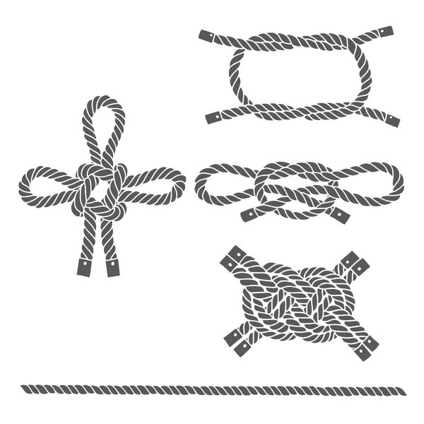 Set of marine rope, knots