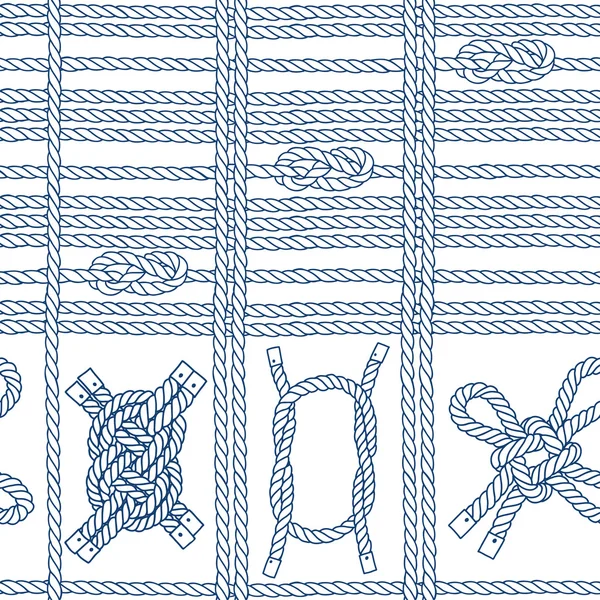 Modèle avec corde marine et nœuds — Image vectorielle