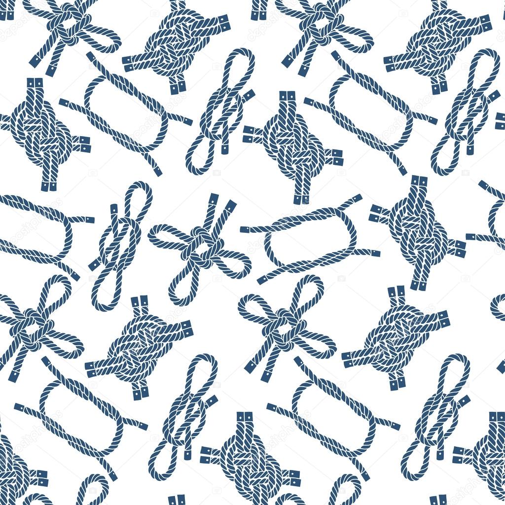 Seamless pattern with marine knots