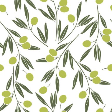 Olive branch pattern clipart