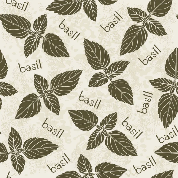 Seamless pattern with basil — Stock Vector