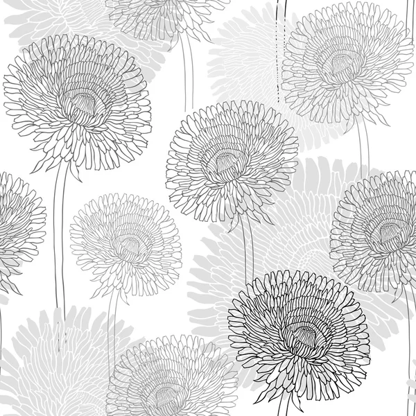 Pissenlits dessinés à la main fond floral — Image vectorielle