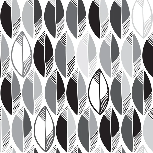 Monochrome pattern with leaves — Stock Vector