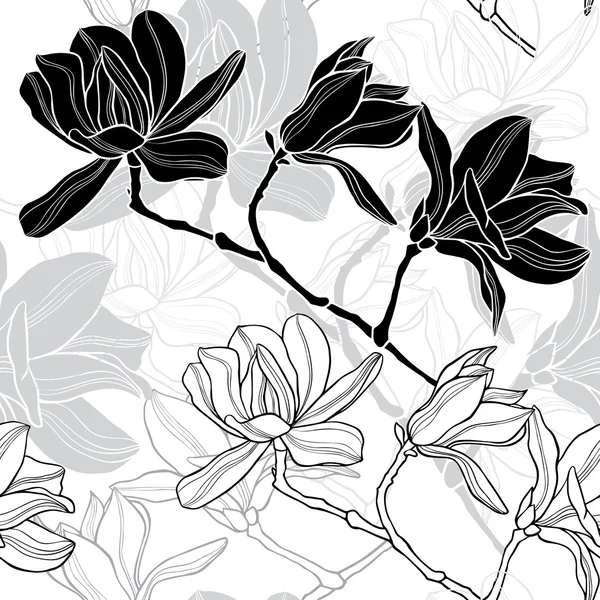 Achtergrond met magnolia bloemen — Stockvector