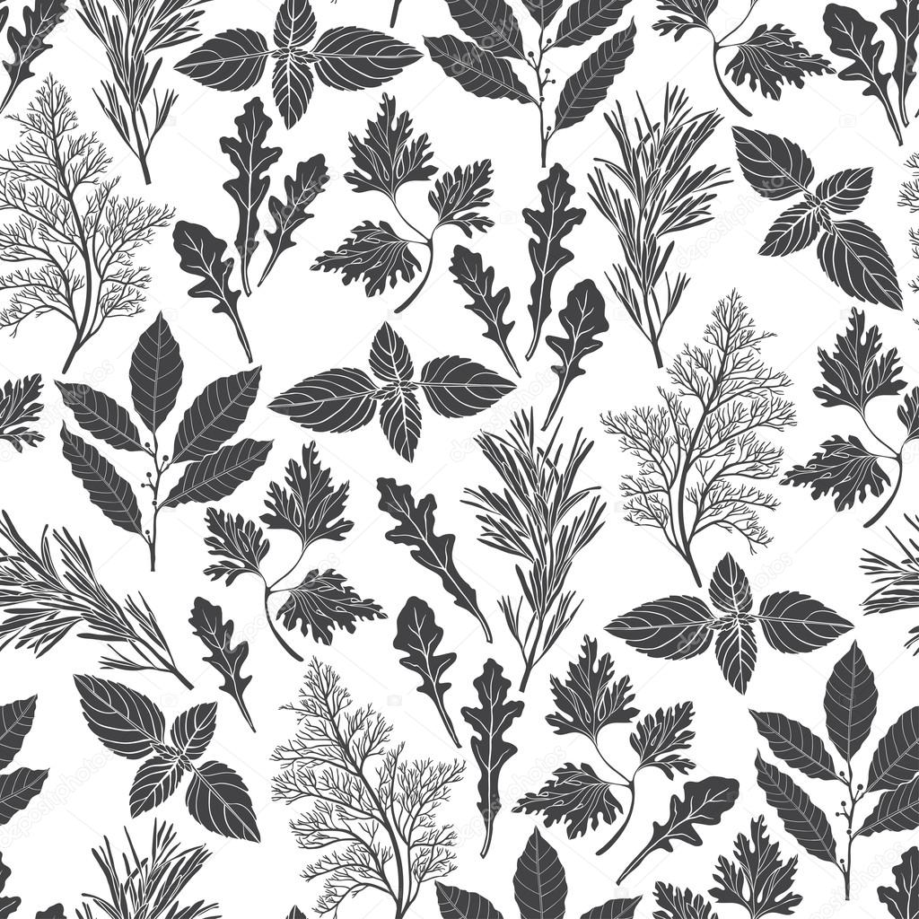 Pattern with culinary herbs