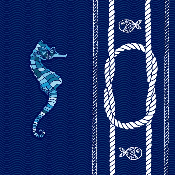 Scheda nautica con corde — Vettoriale Stock