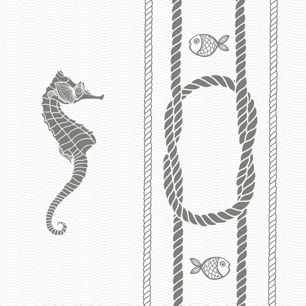 Морська картка з мотузками — стоковий вектор