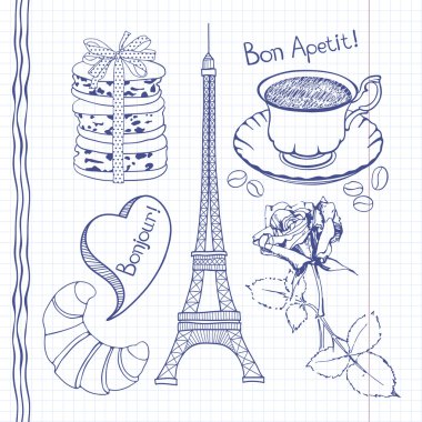 Fransa Doodles sembolleri
