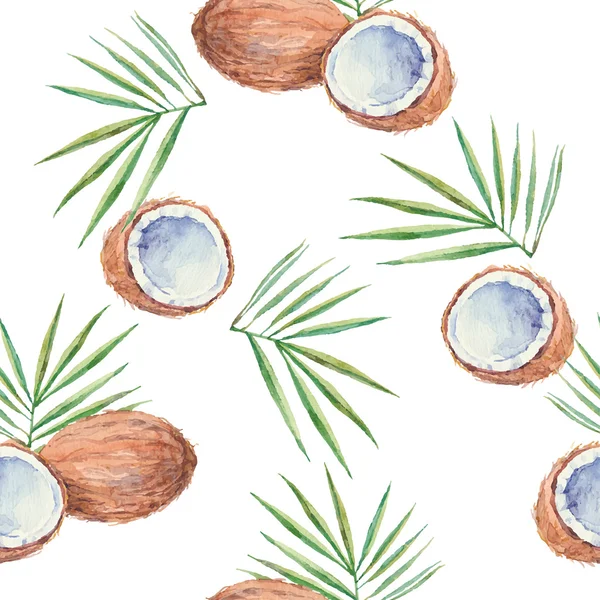 Naadloze patroon met kokosnoten — Stockvector