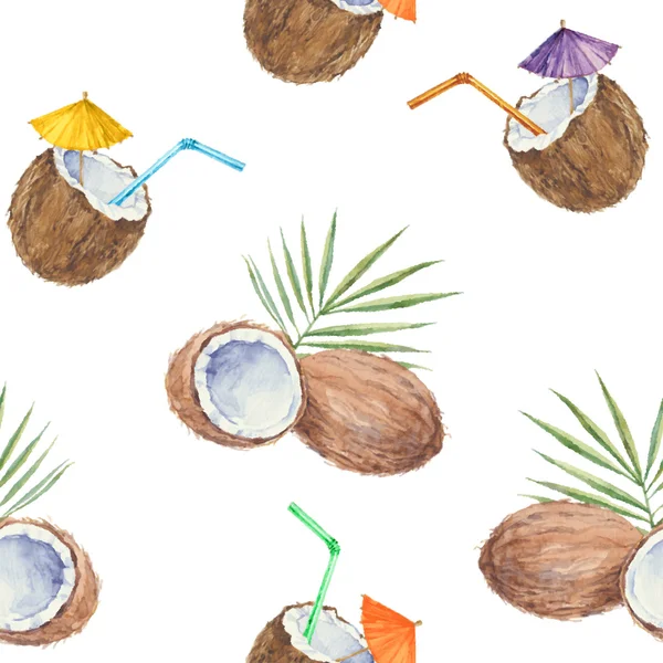 ? oconuts en heerlijke kokosnoot cocktails — Stockvector