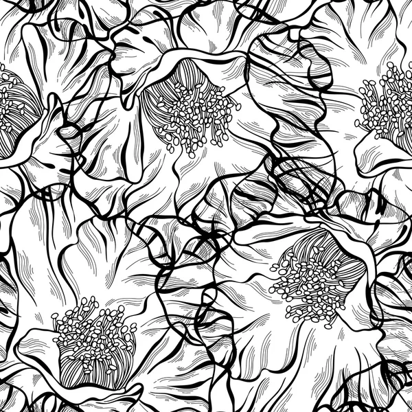 Seamless pattern with flowers. — Stock Vector