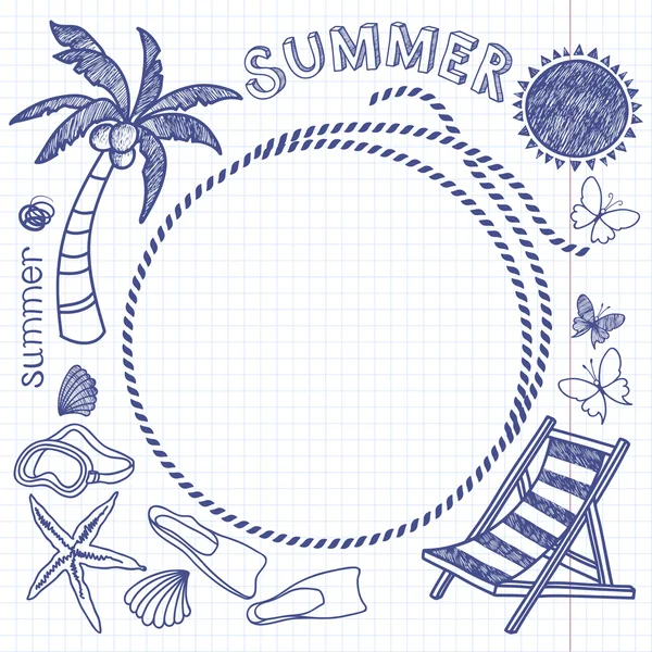 White background and summer elements — Stock Vector