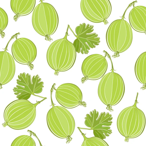 Seamless pattern with gooseberries — Stock Vector